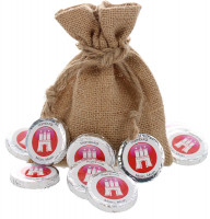 Hamburg Wappen Schokoladentaler im Jutesack Hamburg Wappen Schokoladentaler im Jutesack