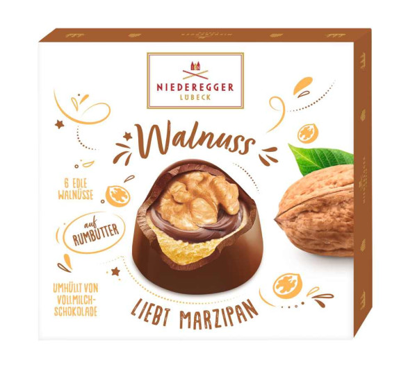 Niederegger Marzipan Pralinés Walnuss Liebt Marzipan 8/102g