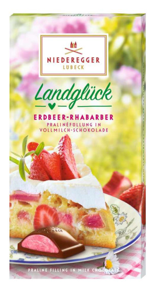 Niederegger Praliné Tafel Erdbeer Rhabarber Landglück 100g