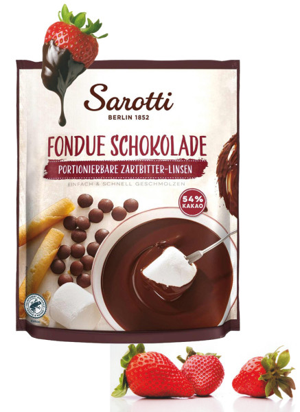 Schokoladenfondue Zartbitter für Erdbeeren