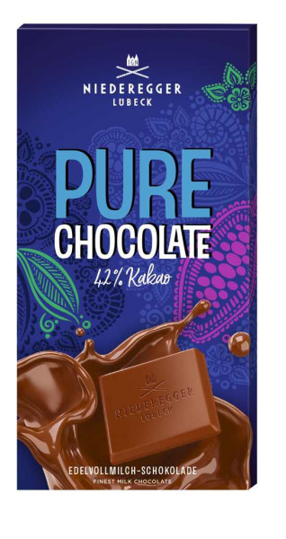 Niederegger Pure Chocolate Edelvollmilch 42% 12/100g