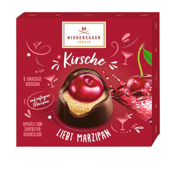 Niederegger Marzipan Pralinés Kirsche Liebt Marzipan 8/108g