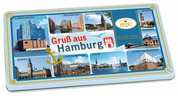 Gruß aus Hamburg Motivdose Chocoladen Täfelchen