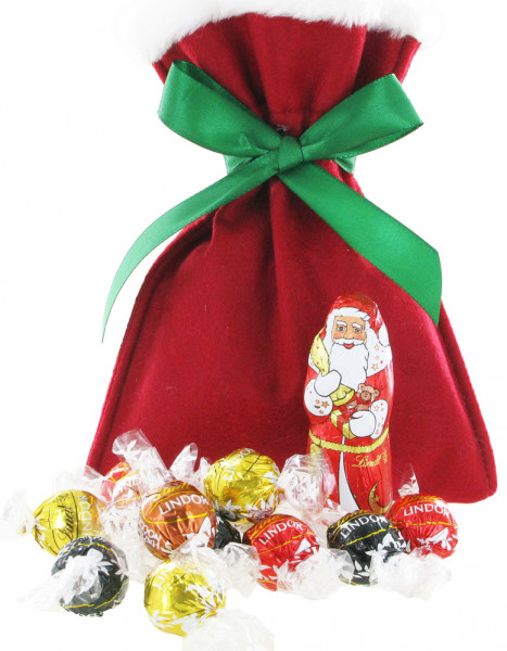 Santa Lindor-Geschenk im Filzsäckchen