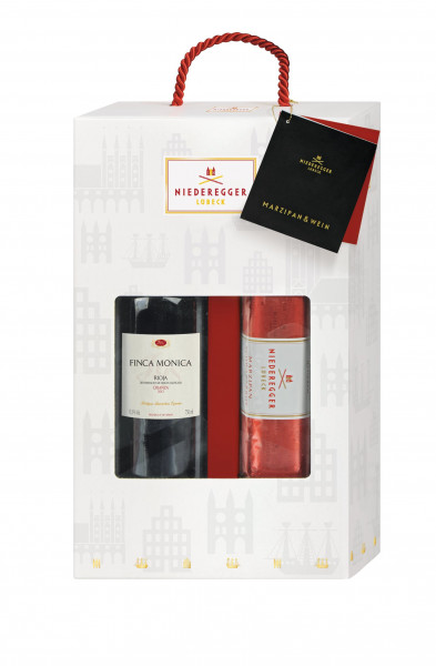 Niederegger MARZIPAN &amp; WEIN: 300g Marzipan Brot + 0,75l. Rotwein