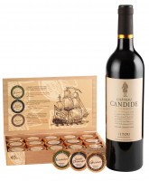 Schokoladenschatz Präsent Edelbitter Golddublonen mit Rotwein Schokoladenschatz Präsent Edelbitter Golddublonen mit Rotwein