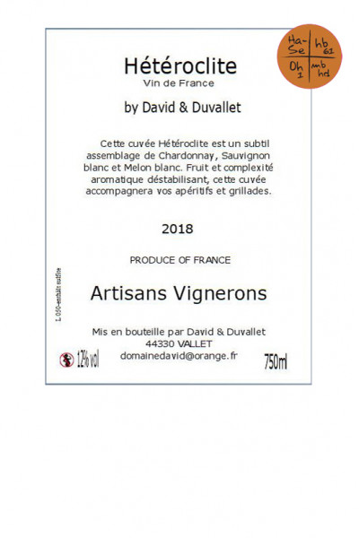 Hétéroclite Weißwein Cuvée Heteroclite